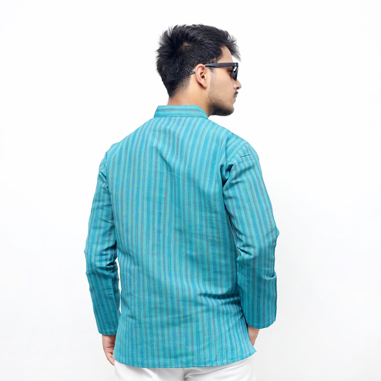 Combo Set Breeze Striped Full Sleeves Kurta Pant-Mint Green