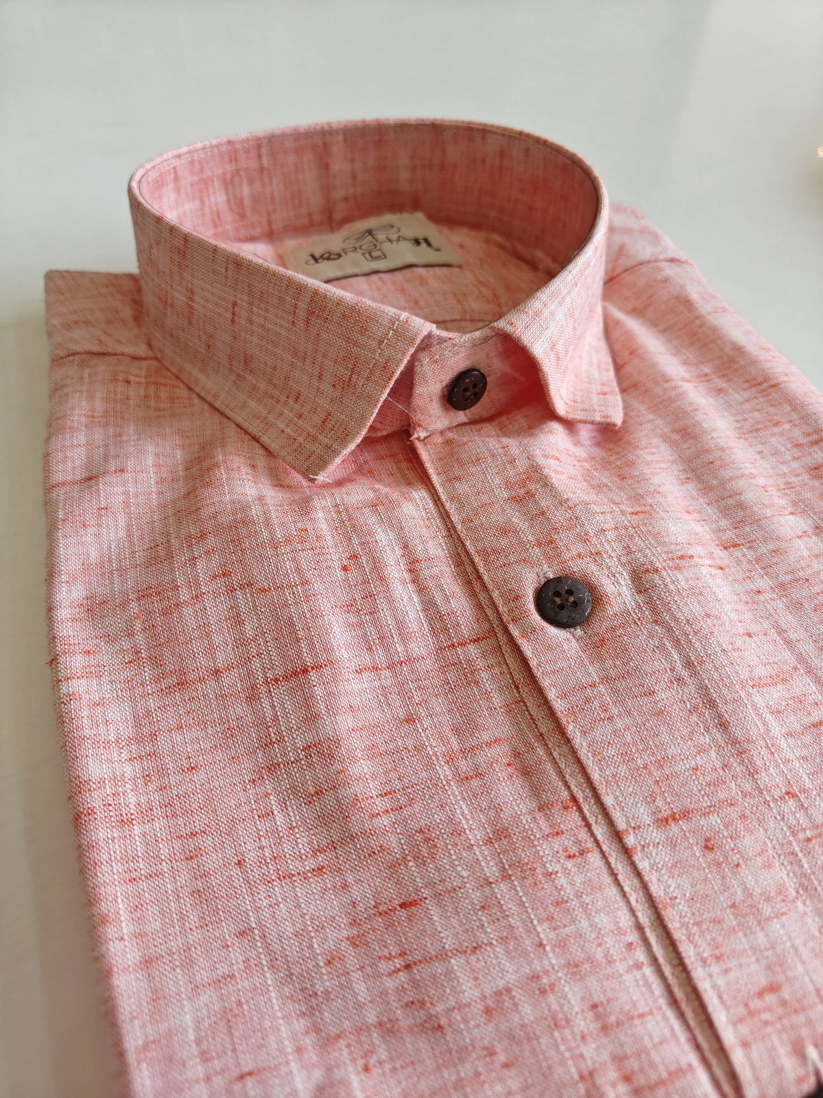 Orange Soft Linen Cotton Full Sleeve Shirt