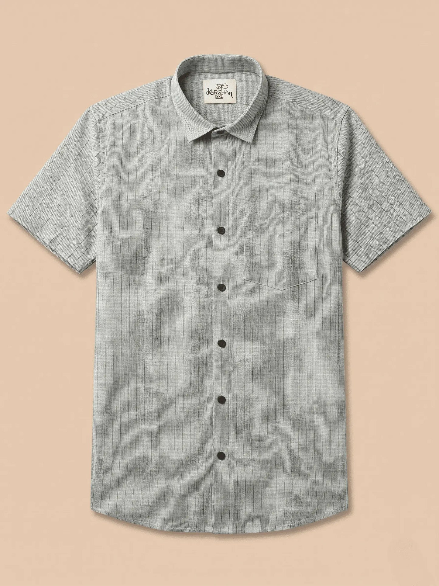 Grey Softline Cotton Shirt for Men | Half Sleeves