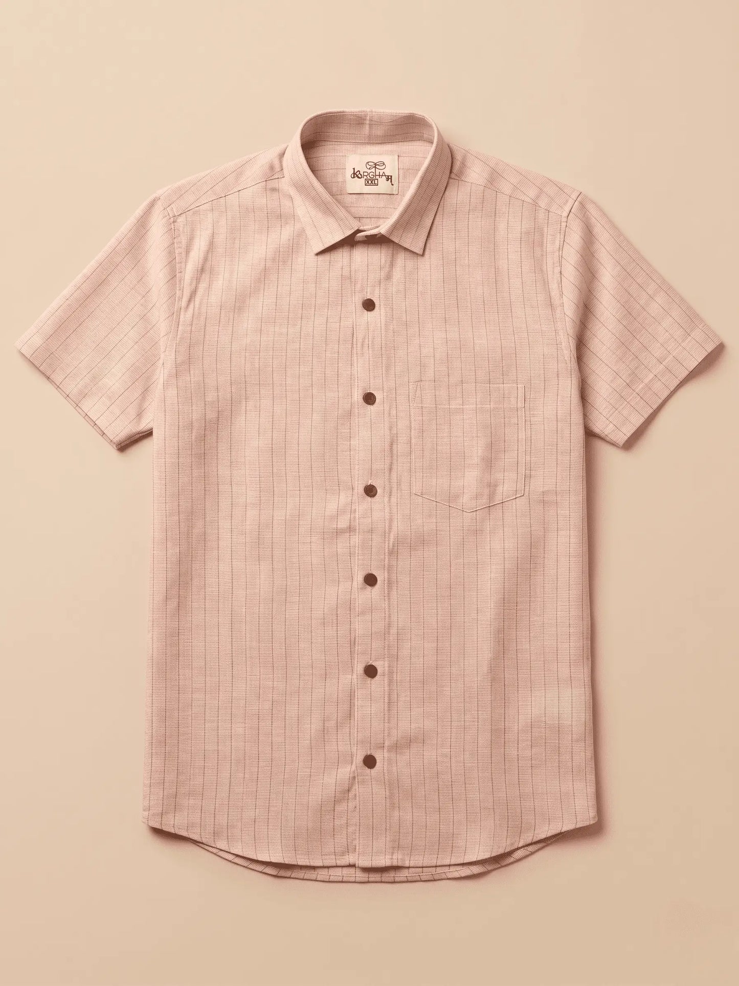 Orange Softline Cotton Shirt for Men | Half Sleeves