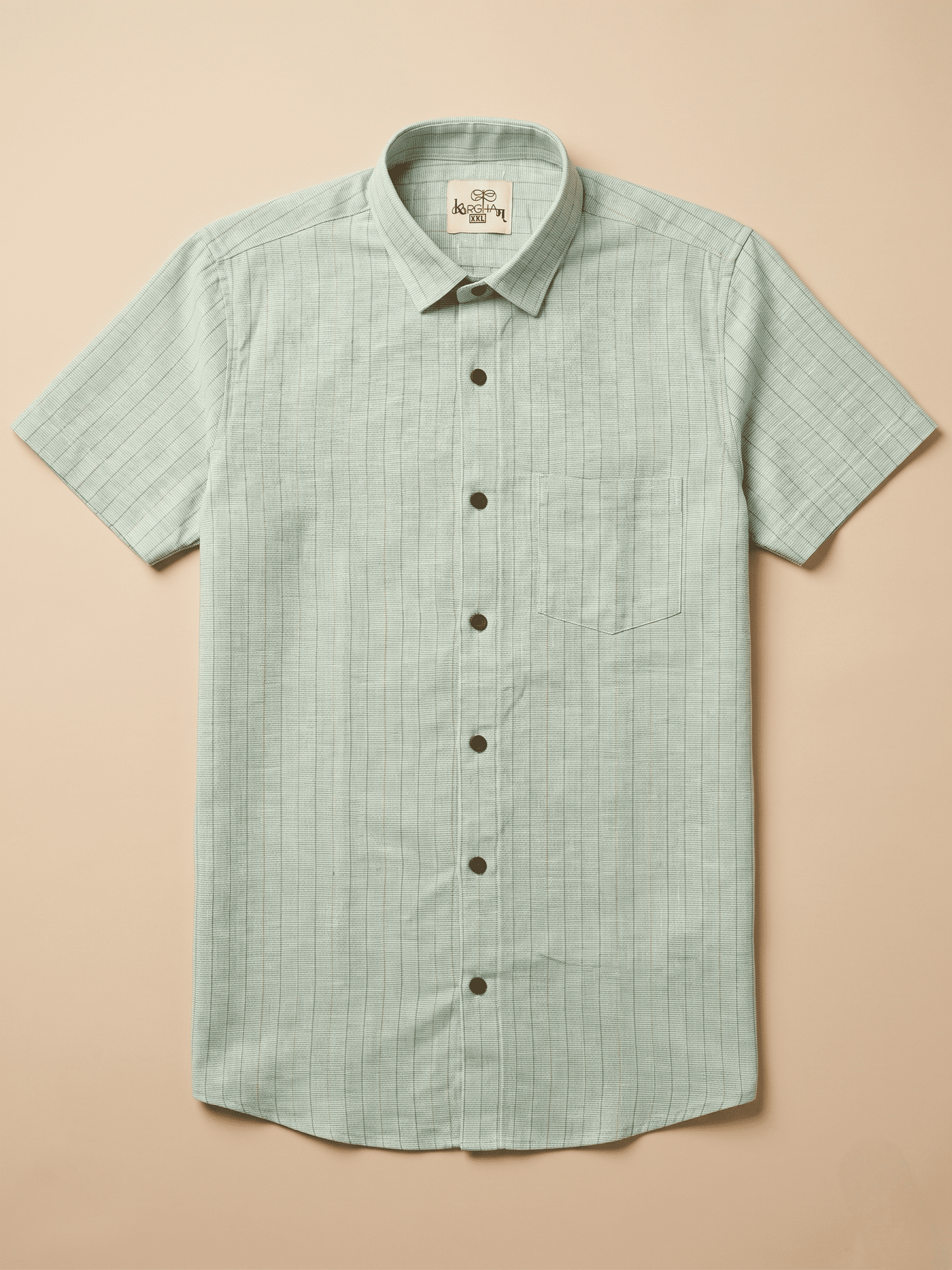 Green Softline Khadi Cotton Shirt for Men | Half Sleeves