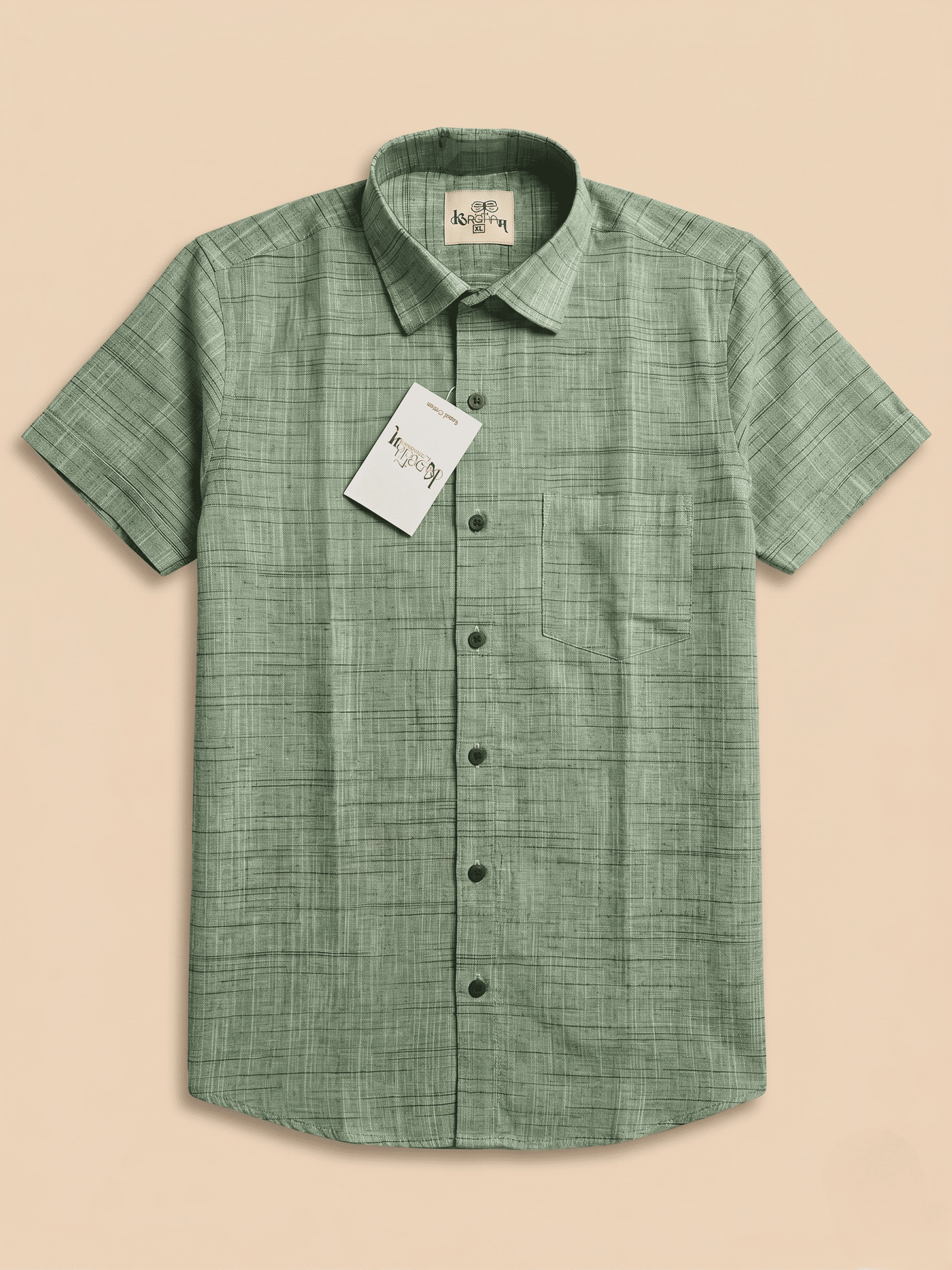 Green Light Jharna Khadi Cotton Shirt for Men | Half Sleeves