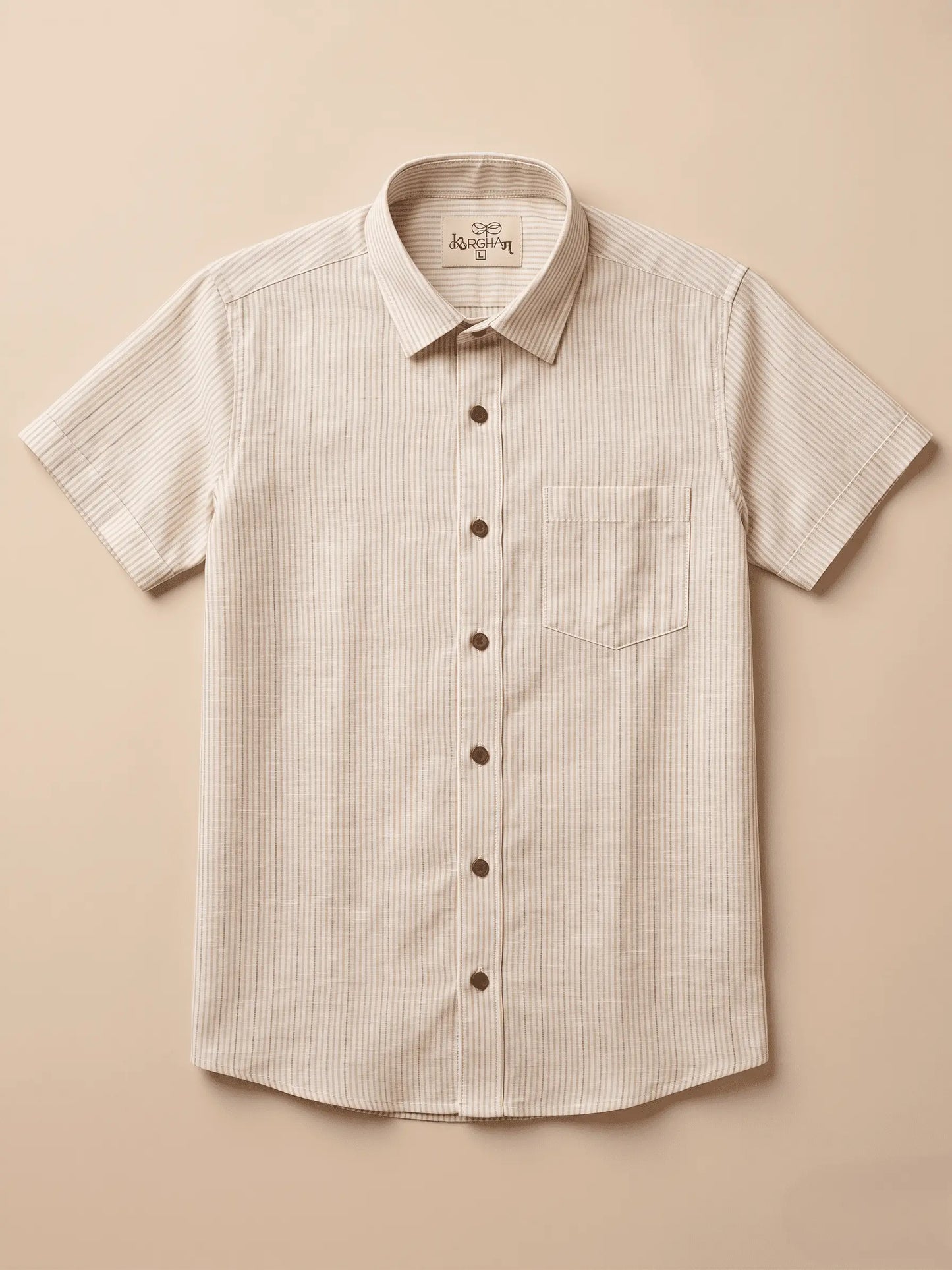 Yellow Loom Stripped Cotton Shirt for Men | Half Sleeves