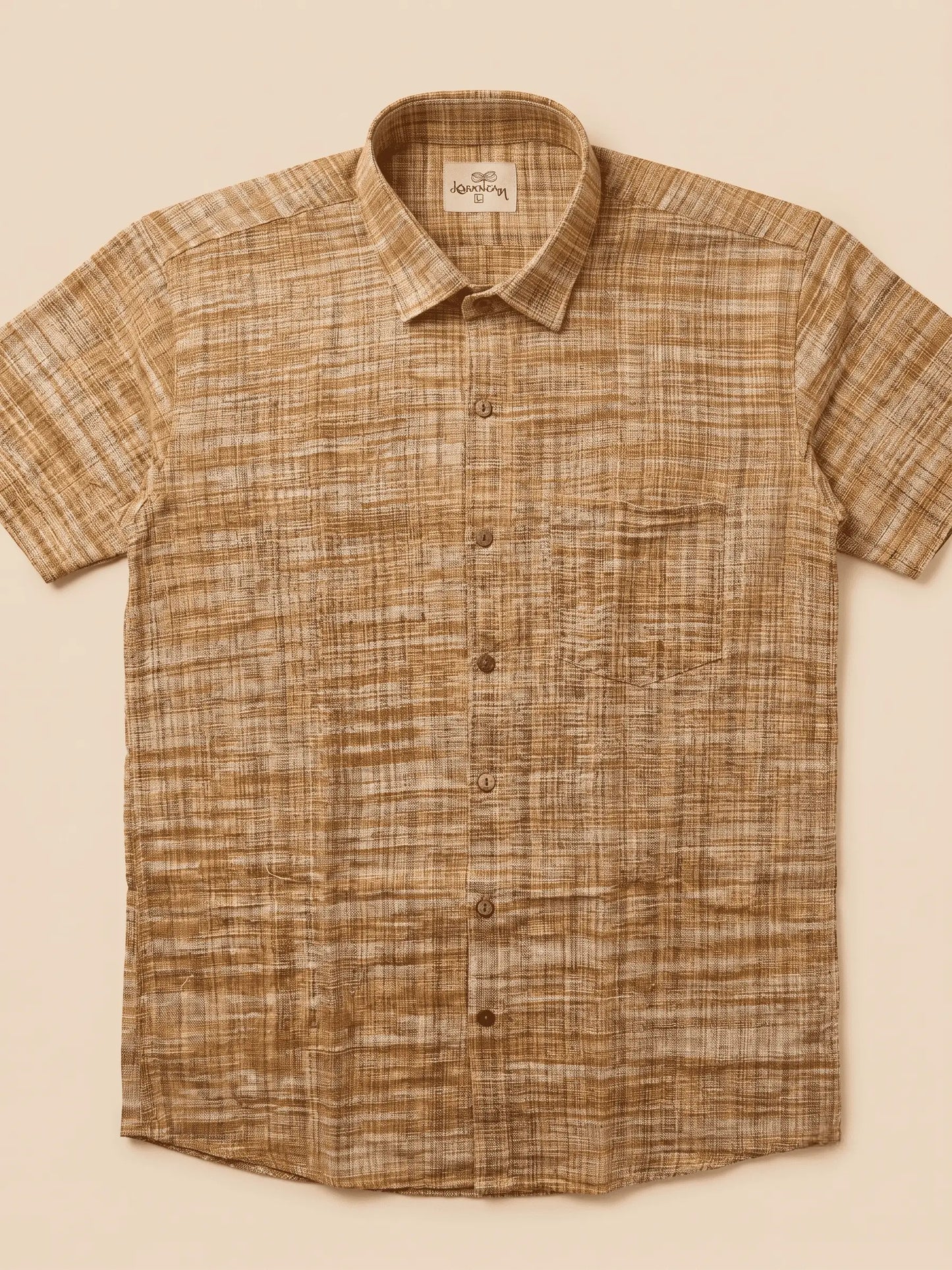 Ultra Premium Mustard Line Jharna Cotton Shirt for Men