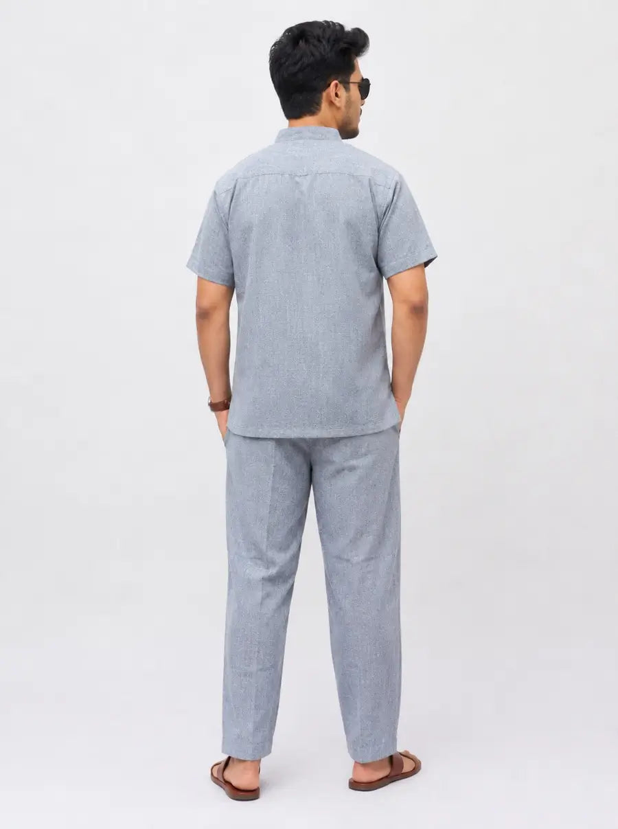 Grey Solid Half Sleeves Cotton Co ord Set