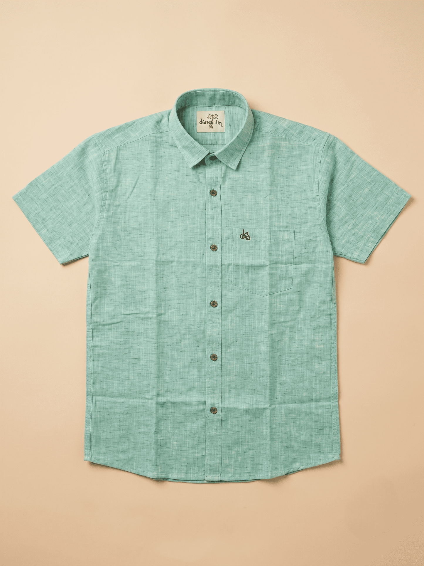 Green Handloom Soft Cotton Half Sleeves Shirt for Men | Kargham