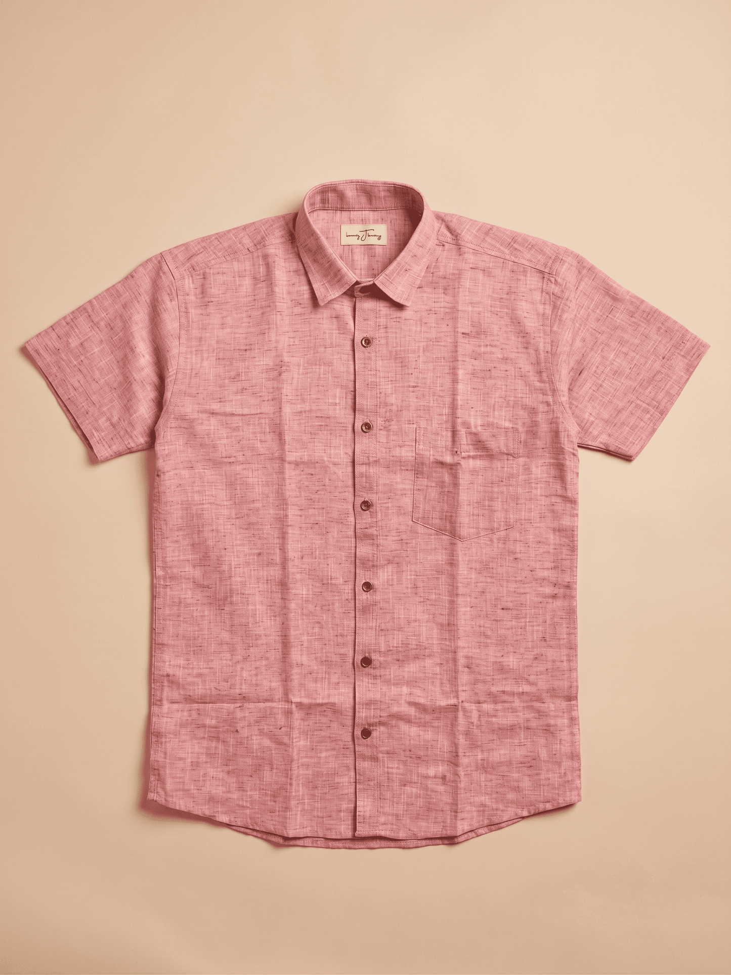 Orange Handloom Soft Cotton Half Sleeves Shirt for Men | Kargham