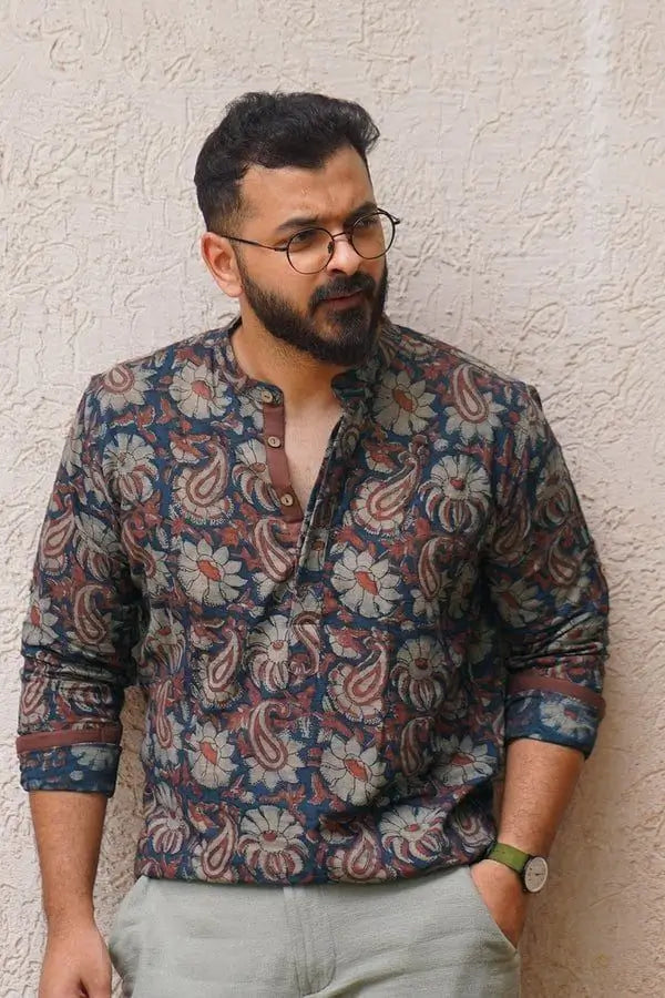 Pure Khadi Cotton Printed Short Kurta for Men Collection