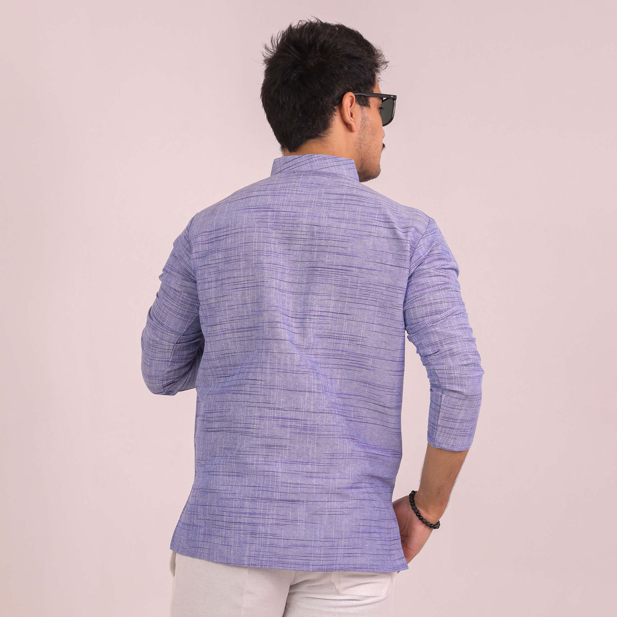 Blue Jharna Full Sleeves Short Kurta