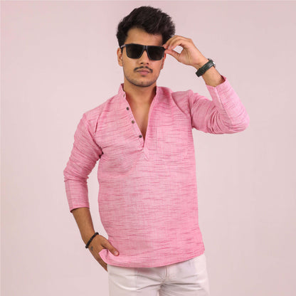 Pink Jharna Full Sleeves Short Kurta