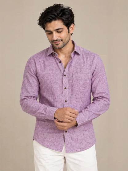 Purple Light Slub Full Sleeve Shirt