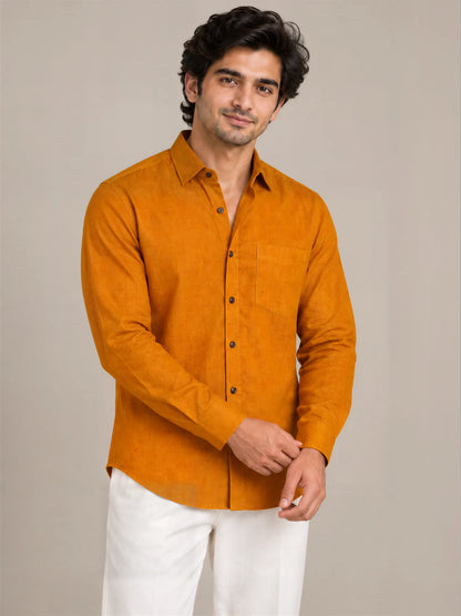 Yellow Dark Slub Full Sleeve Shirt