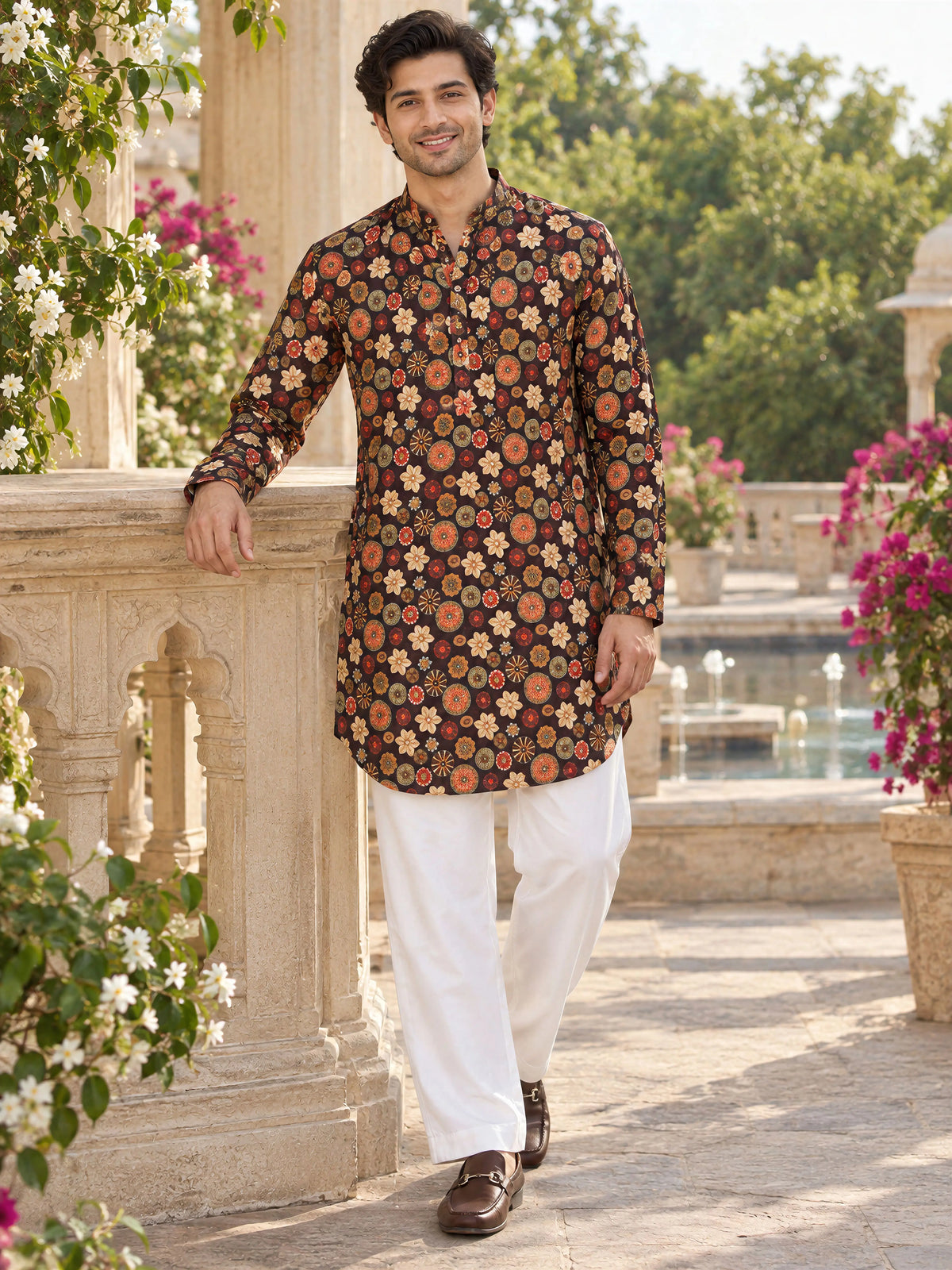 Wine Maharaja Printed Men's Kurta