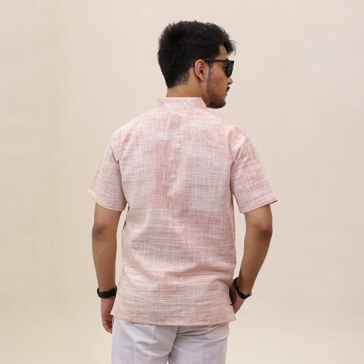 Pink Abhilasha Pure Cotton Half Sleeve Short Kurta