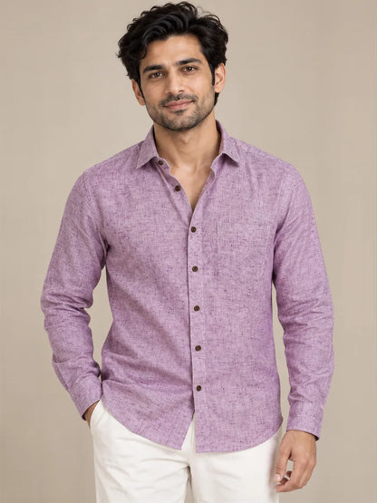 Purple Light Slub Full Sleeve Shirt
