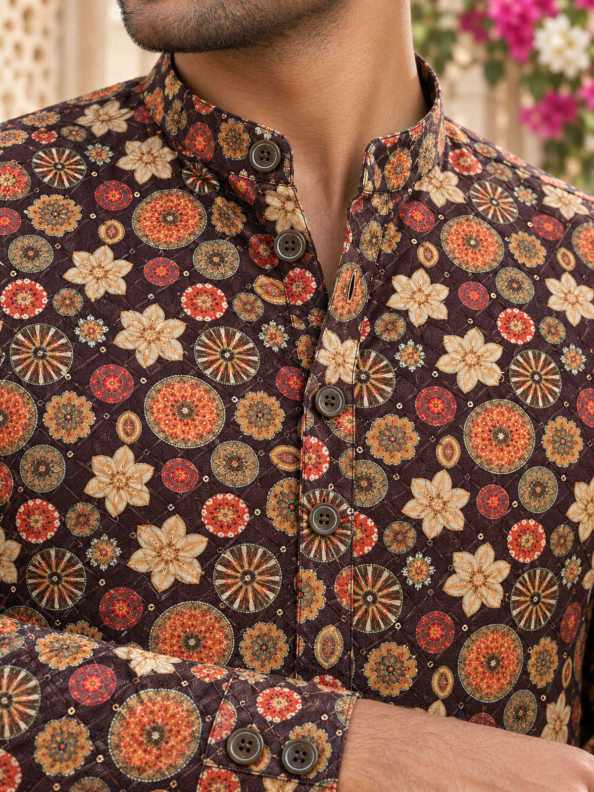 Wine Maharaja Printed Men's Kurta