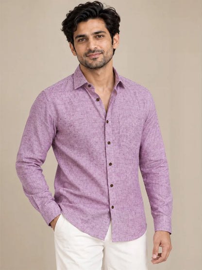 Purple Light Slub Full Sleeve Shirt