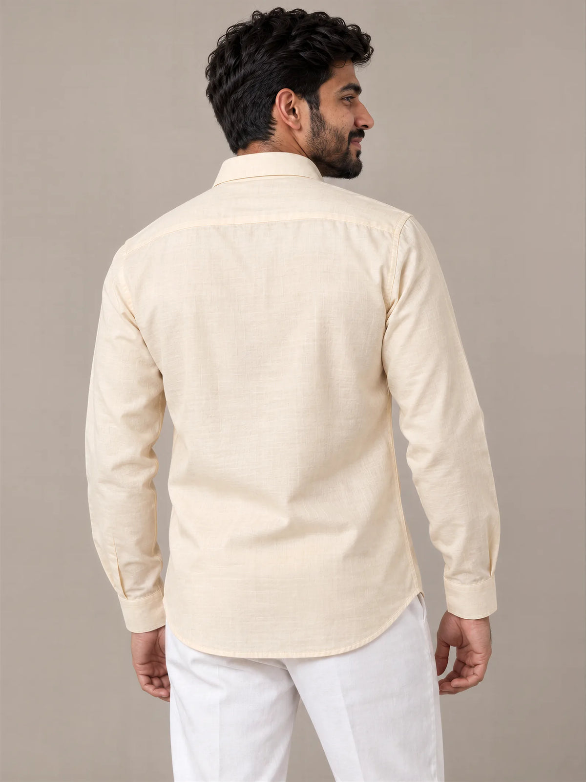 Milky Cotton Cream Full Sleeve Shirt