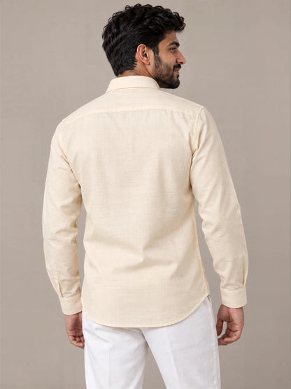 Milky Cotton Cream Full Sleeve Shirt