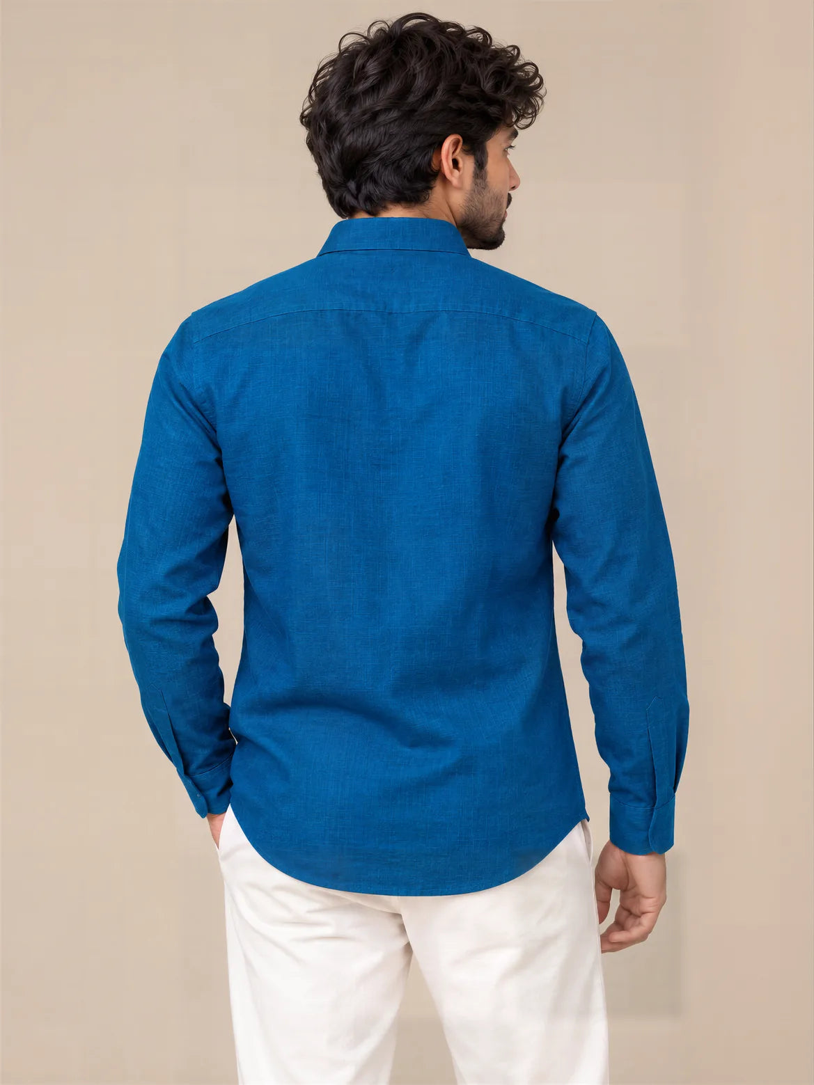 Dark Blue Milky Cotton Full Sleeve Shirt