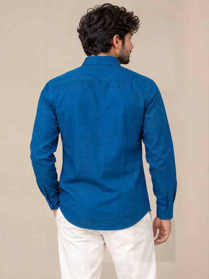 Dark Blue Milky Cotton Full Sleeve Shirt