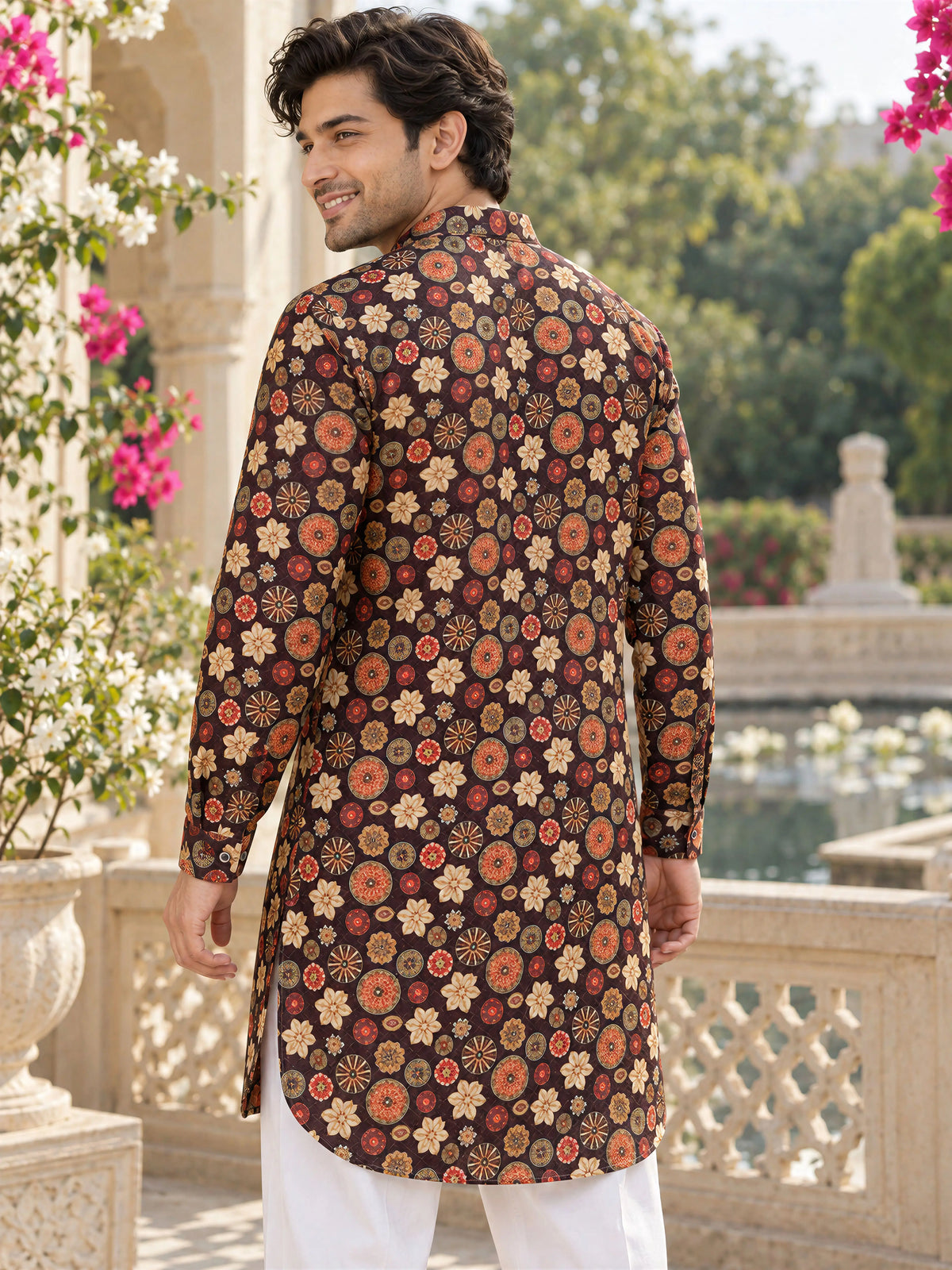 Wine Maharaja Printed Men's Kurta