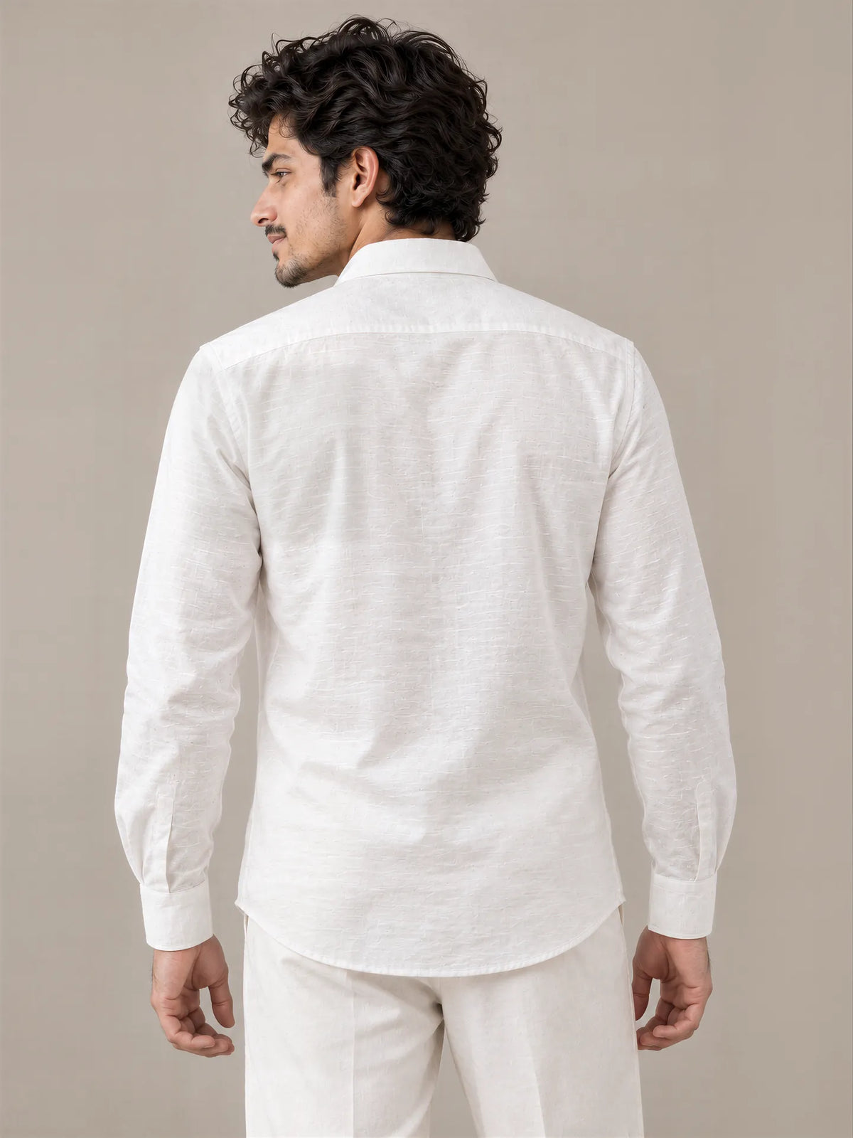 Shudh Linen White Full Sleeve Shirt