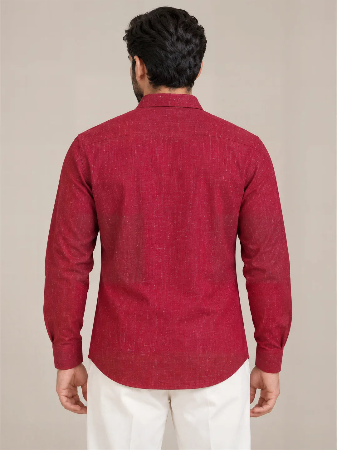 Mahroon Dark Slub Full Sleeve Shirt