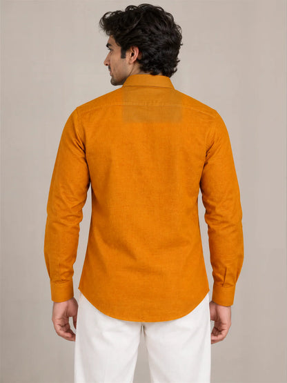 Yellow Dark Slub Full Sleeve Shirt