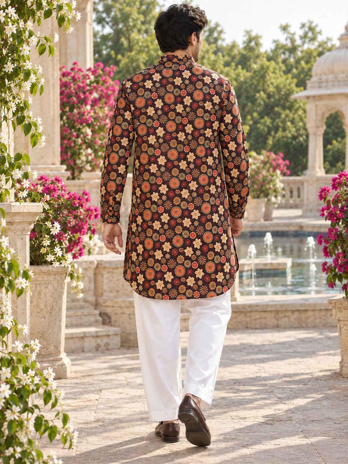 Wine Maharaja Printed Men's Kurta