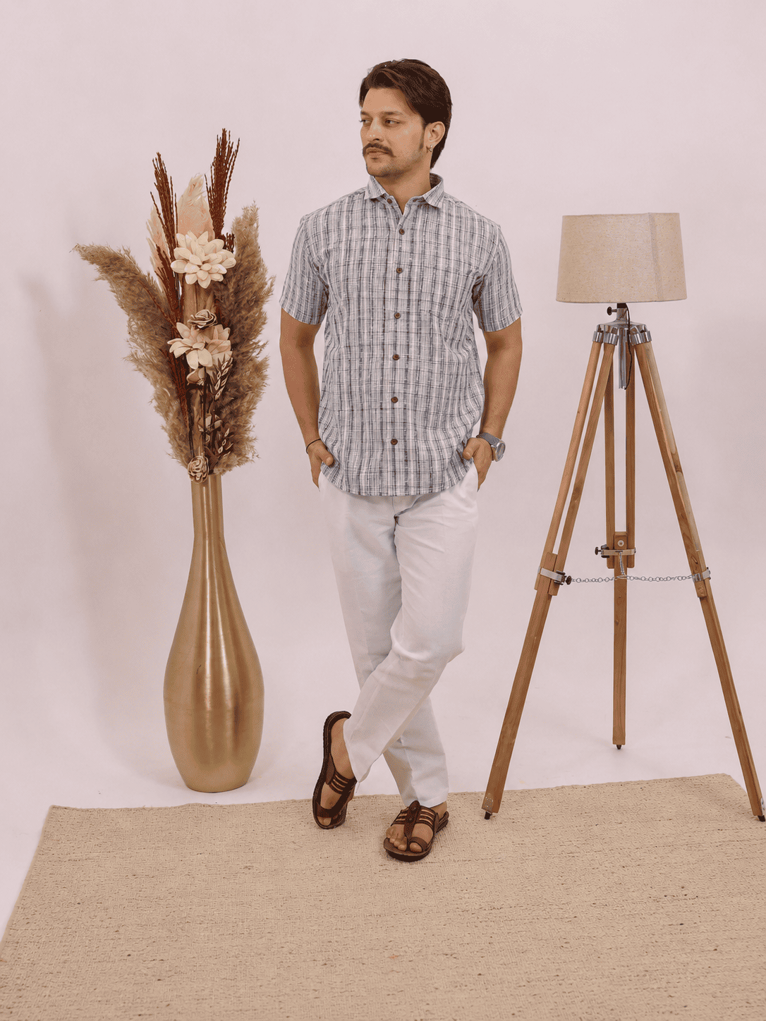 Rajwada Half Sleeves Shirt Blue