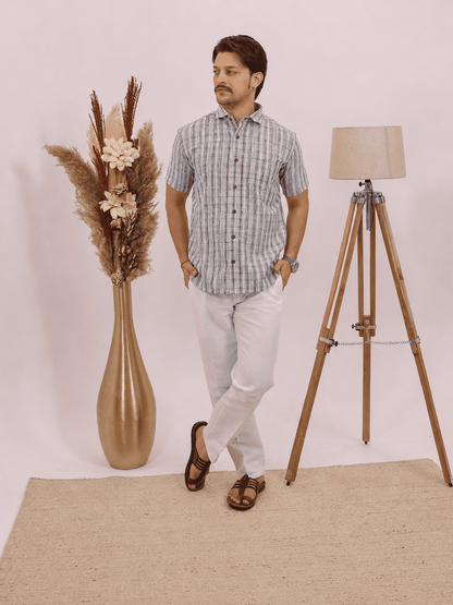 Rajwada Half Sleeves Shirt Blue