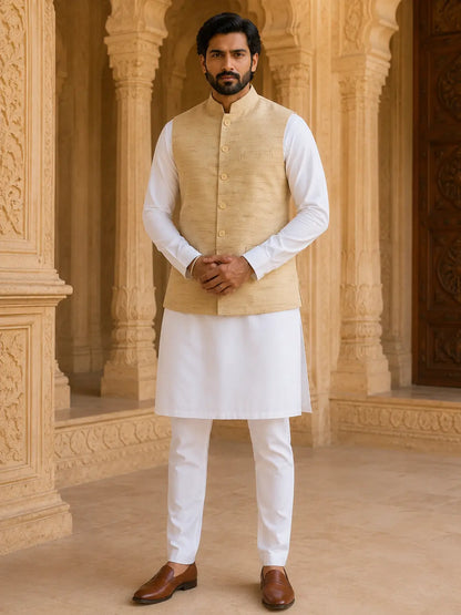 Brown Handloom Cotton Bhagalpur Jacket