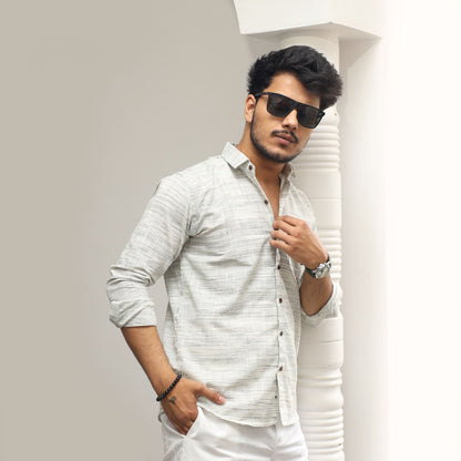 Cross jharna grey khadi shirt full sleeves styling
