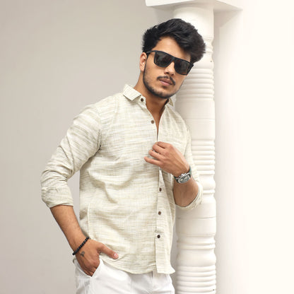 Light green cotton khadi shirt for men casual outfit