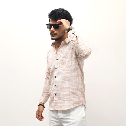 Cross jharna light orange khadi shirt full sleeves styling 