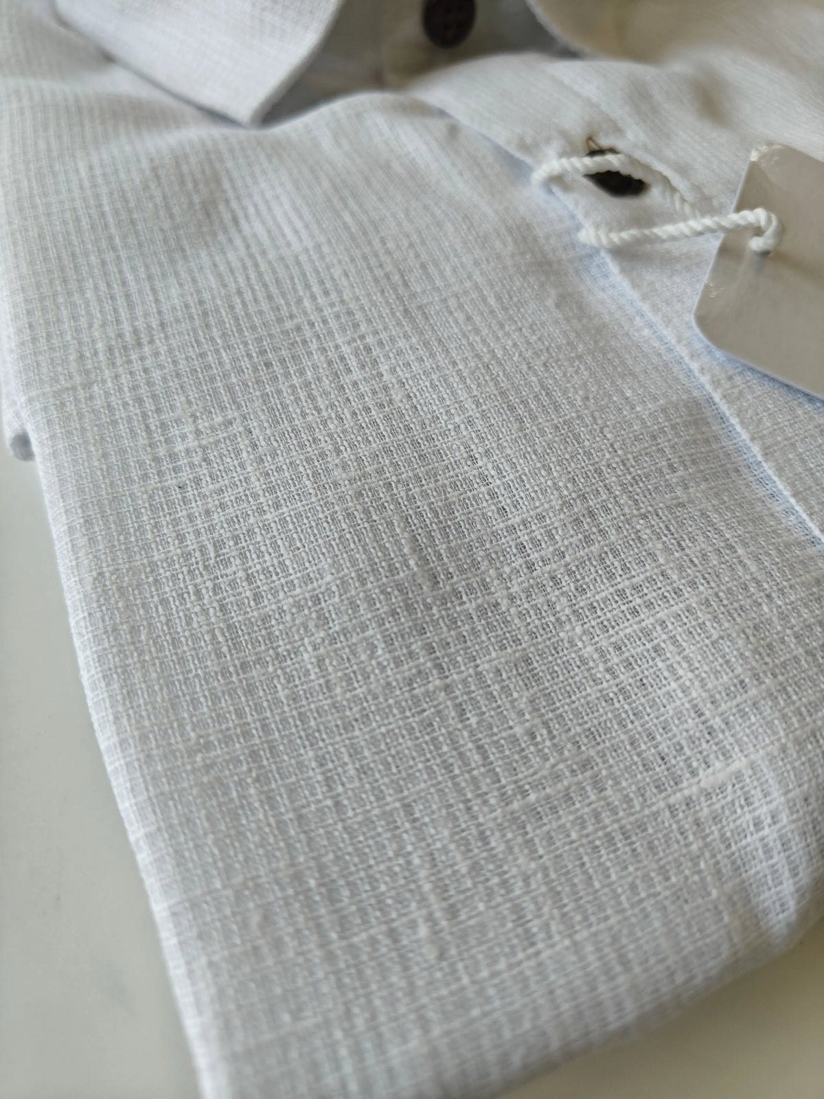 White-Net Handloom Cotton Half Sleeve Shirt