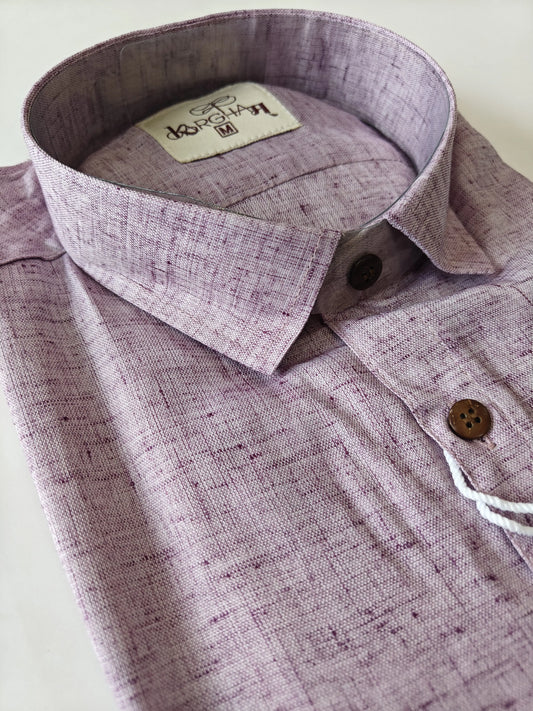 Lavendor-Slub Cotton Half Shirt