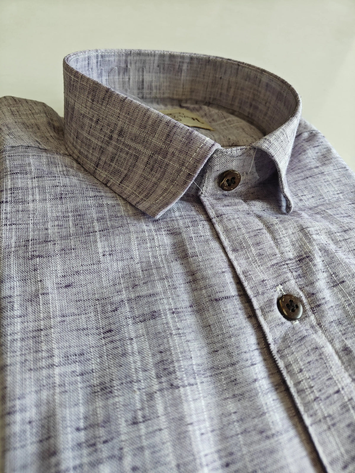 Light Purple-Soft Linen Cotton Half Sleeve Shirt