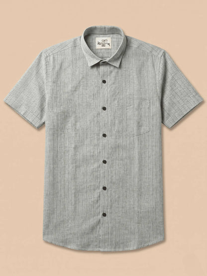 Grey Softline Cotton Shirt for Men | Half Sleeves