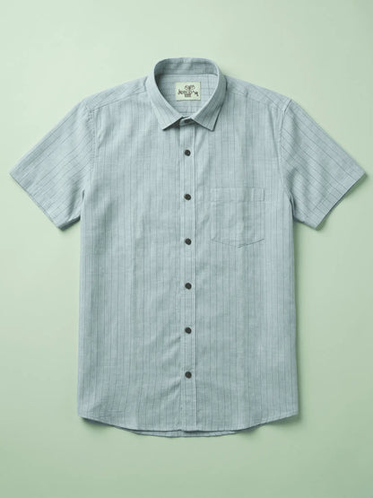 Blue Softline Cotton Shirt for Men | Half Sleeves