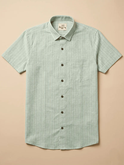 Green Softline Half Sleeves Cotton Shirt for Men by Kargham