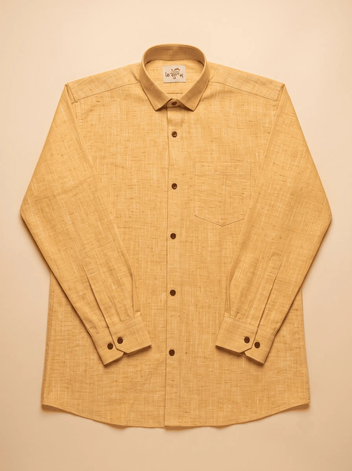 Yellow Soft Linen Cotton Full Sleeve Shirt