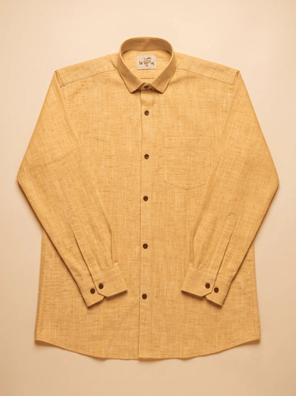 Yellow Soft Linen Cotton Full Sleeve Shirt