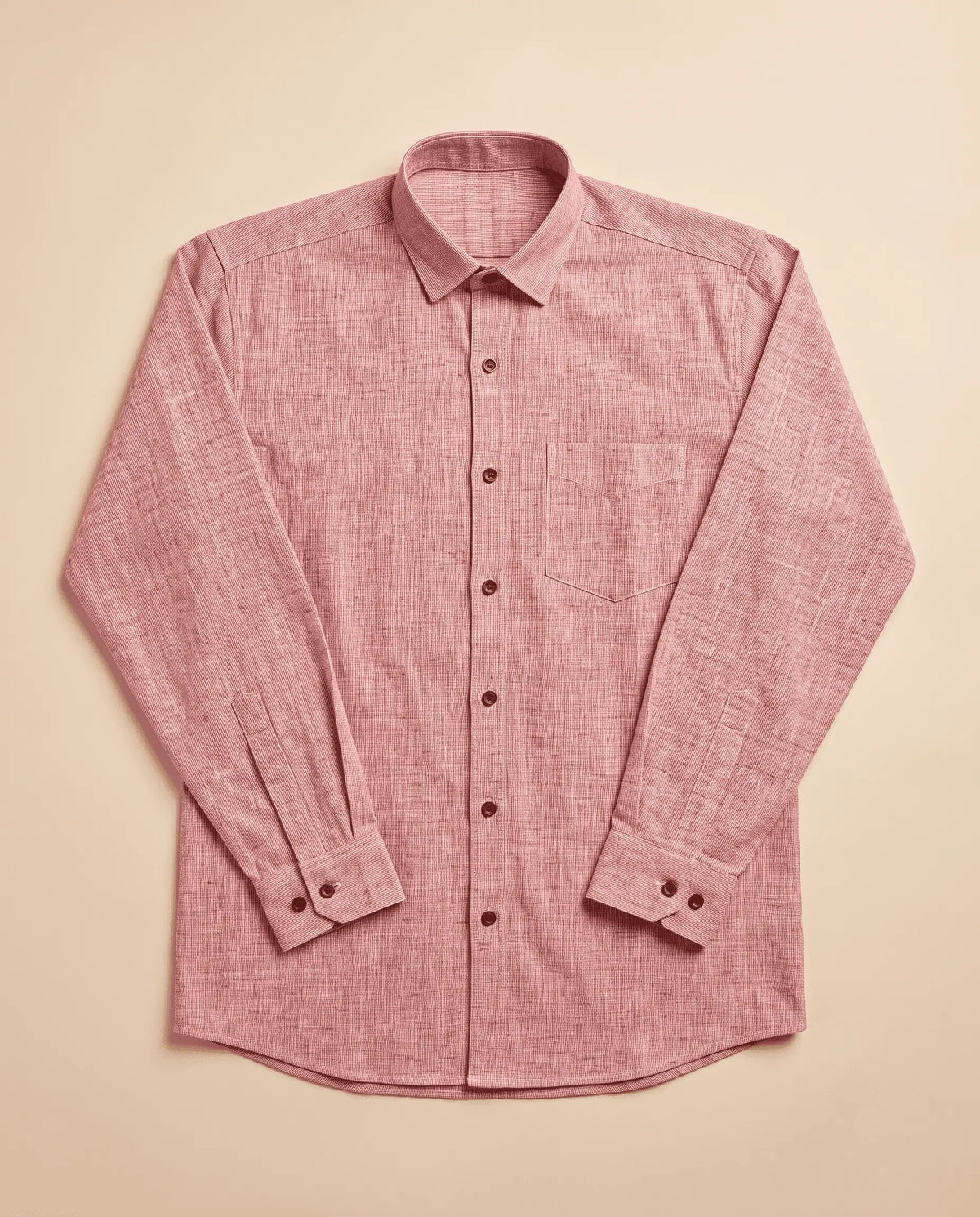 Pink Soft Linen Cotton Full Sleeve Shirt