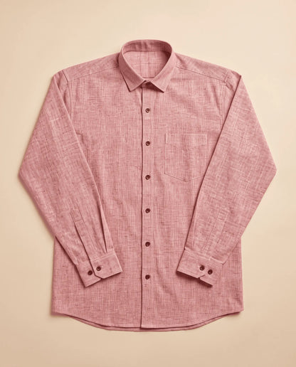 Pink Soft Linen Cotton Full Sleeve Shirt