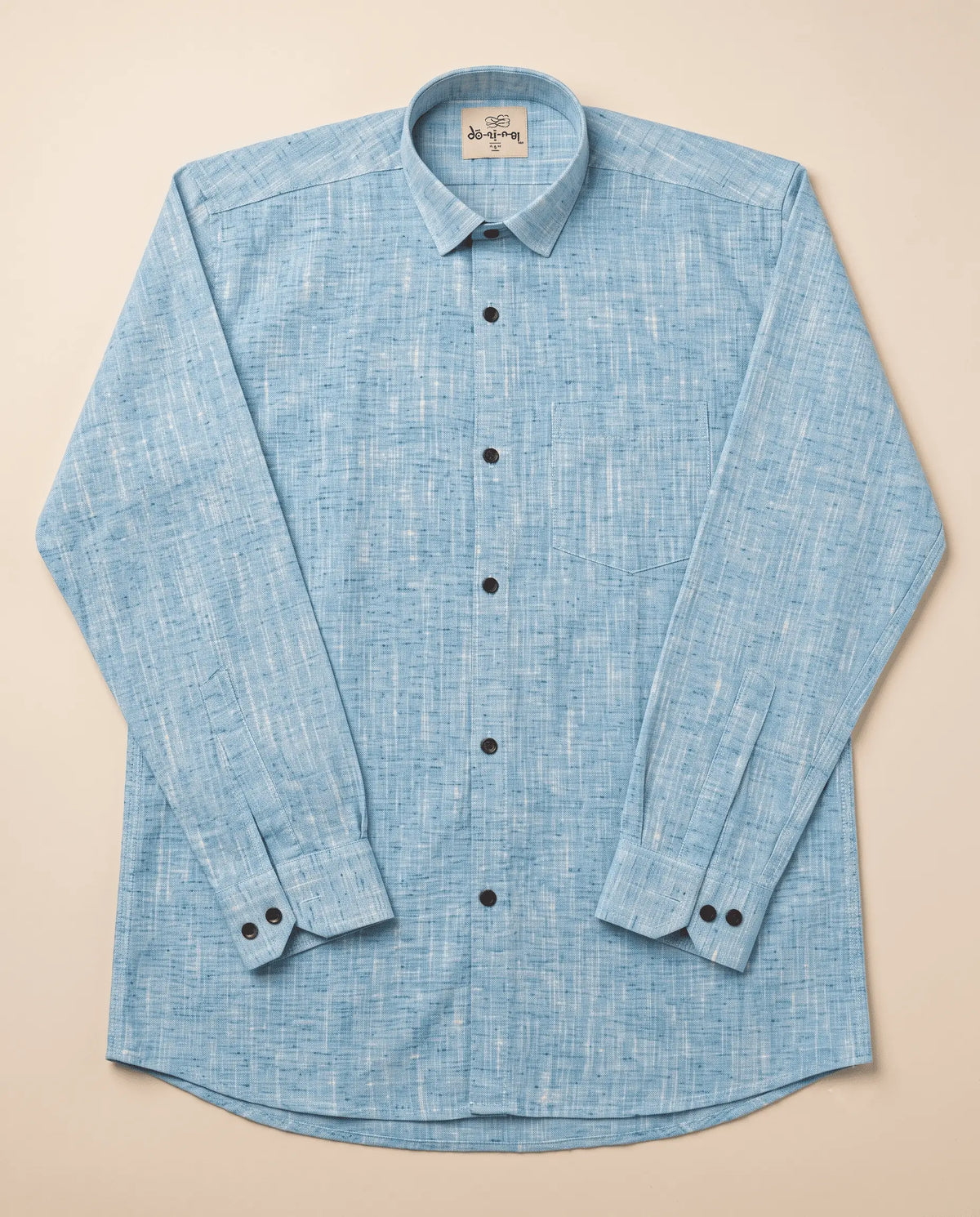 Sky Blue Soft Linen Cotton Full Sleeve Shirt