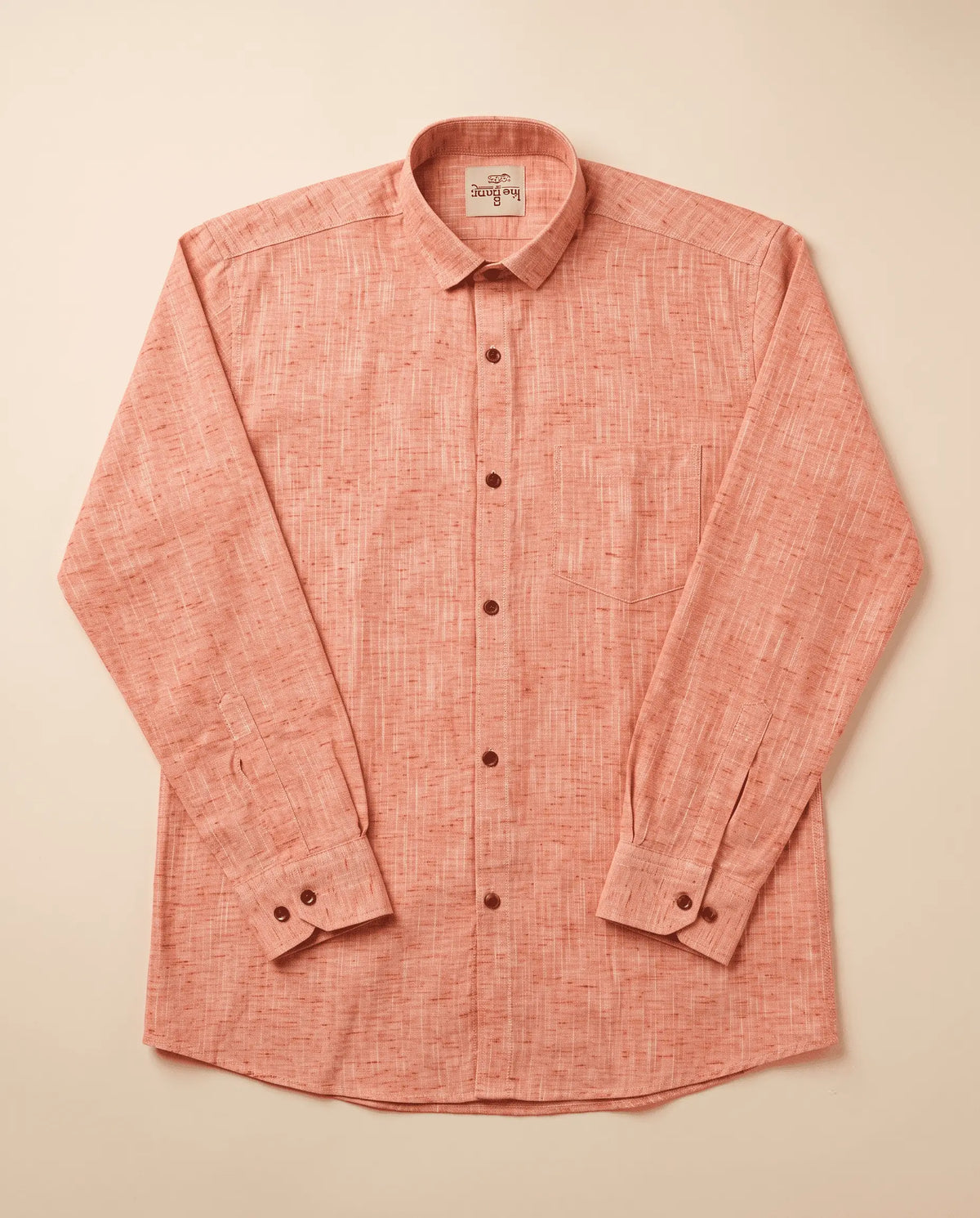 Orange Soft Linen Cotton Full Sleeve Shirt