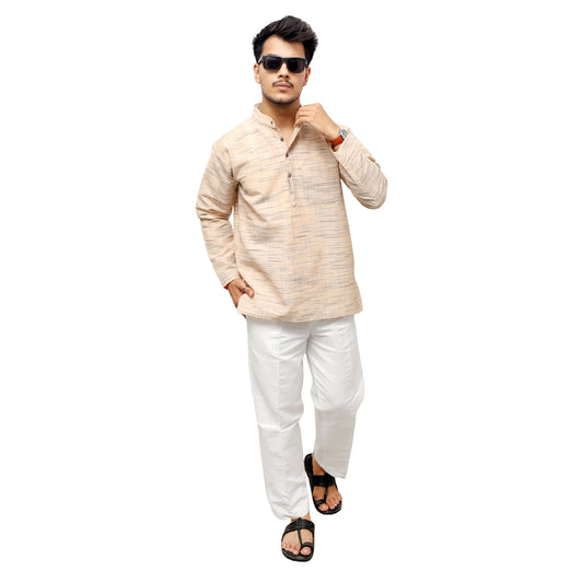 Combo Set Jharna Full Sleeves Kurta Pant-Beige
