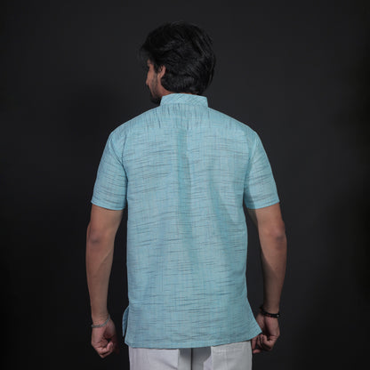 Combo Set Jharna Half Sleeves Short Kurta Pant-Sky Blue